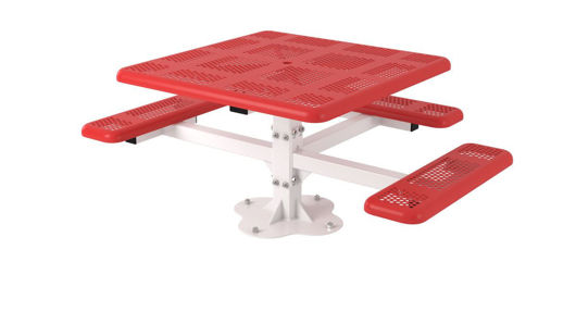 Picture of 46 in. Square Perforated Pedestal Surface Mount Table - 3 Seat 