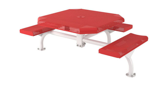 Picture of 46 in. Octagonal Perforated Web Portable/Surface Mount Table - 3 Seat 