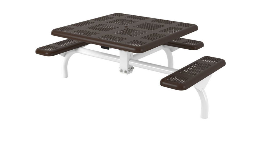 Picture of 46 in. Square Perforated Web In Ground Table - 3 Seat 