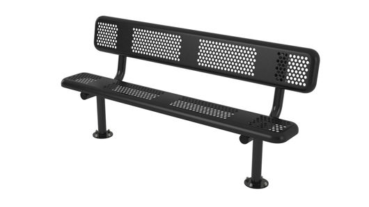 Picture of 6ft. Perforated Style Bench with Back Surface Mount 