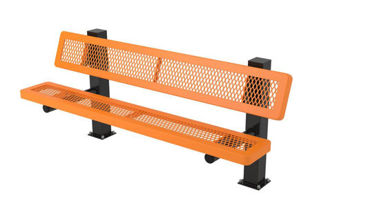 Picture of 6ft. Regal Style Bench with Back 4in. Square Surface Mount Design 