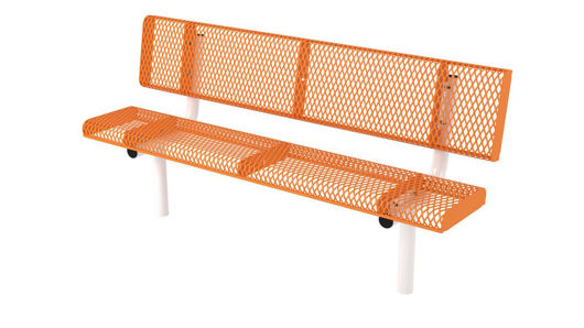 Picture of 6ft. Rolled Edge Bench wit Back In Ground Mount Design 