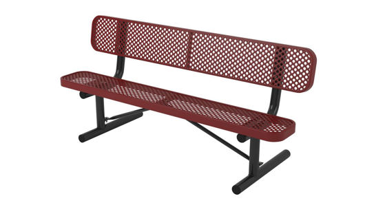 Picture of 6ft. Ultra Leisure Perforated Style Bench with Back Portable 