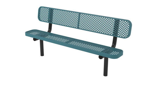 Picture of 6ft Ultra Leisure Perforated Style Bench with Back In Ground 