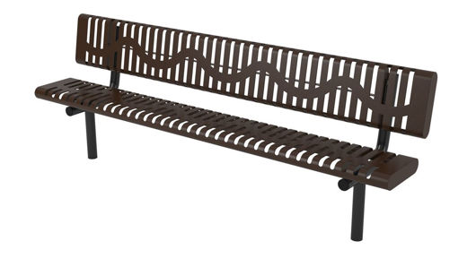 Picture of 8ft. Classic Rolled Style Bench with Back In Ground Mount 