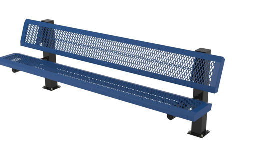 Picture of 8 ft. Infinity 4 in. Square Legs Surface Mount Bench w/ Back 