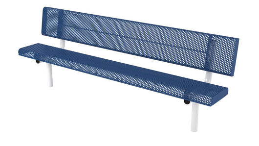 Picture of 8ft. Innovated Rolled Edge Style Bench with Back In Ground Mount 