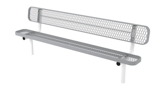 Picture of 8ft. L Series Style Bench with Back In Ground Mount 