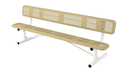 Picture of 8ft. Perforated Style Bench with Back Portable Design 