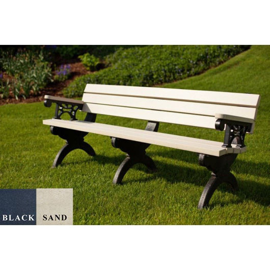 Picture of Monarque 6' Backed Plastic Bench With arms