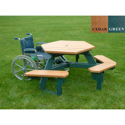 Picture of Open Hexagon Wheelchair Accessible Plastic Table